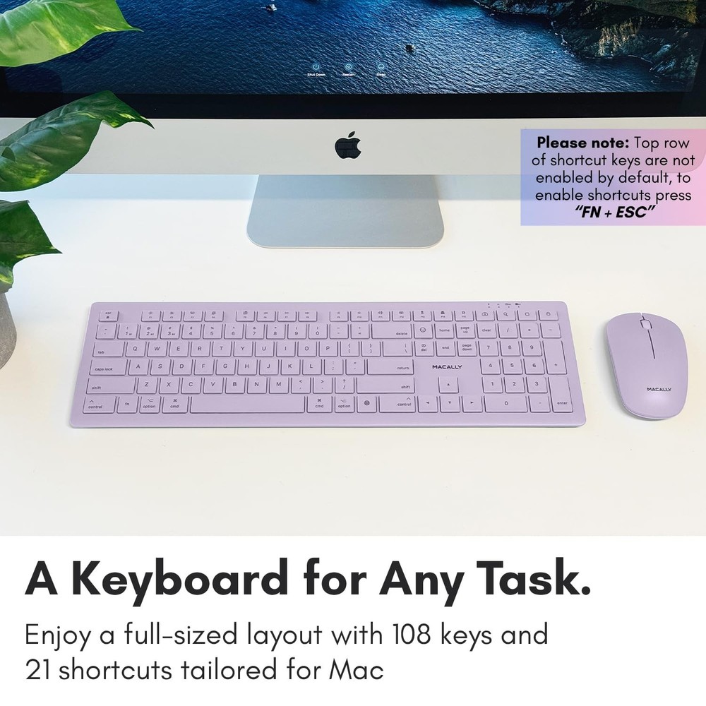 Wireless Keyboard and Mouse Combo for Mac - Compatible Apple Bluetooth Keyboa...