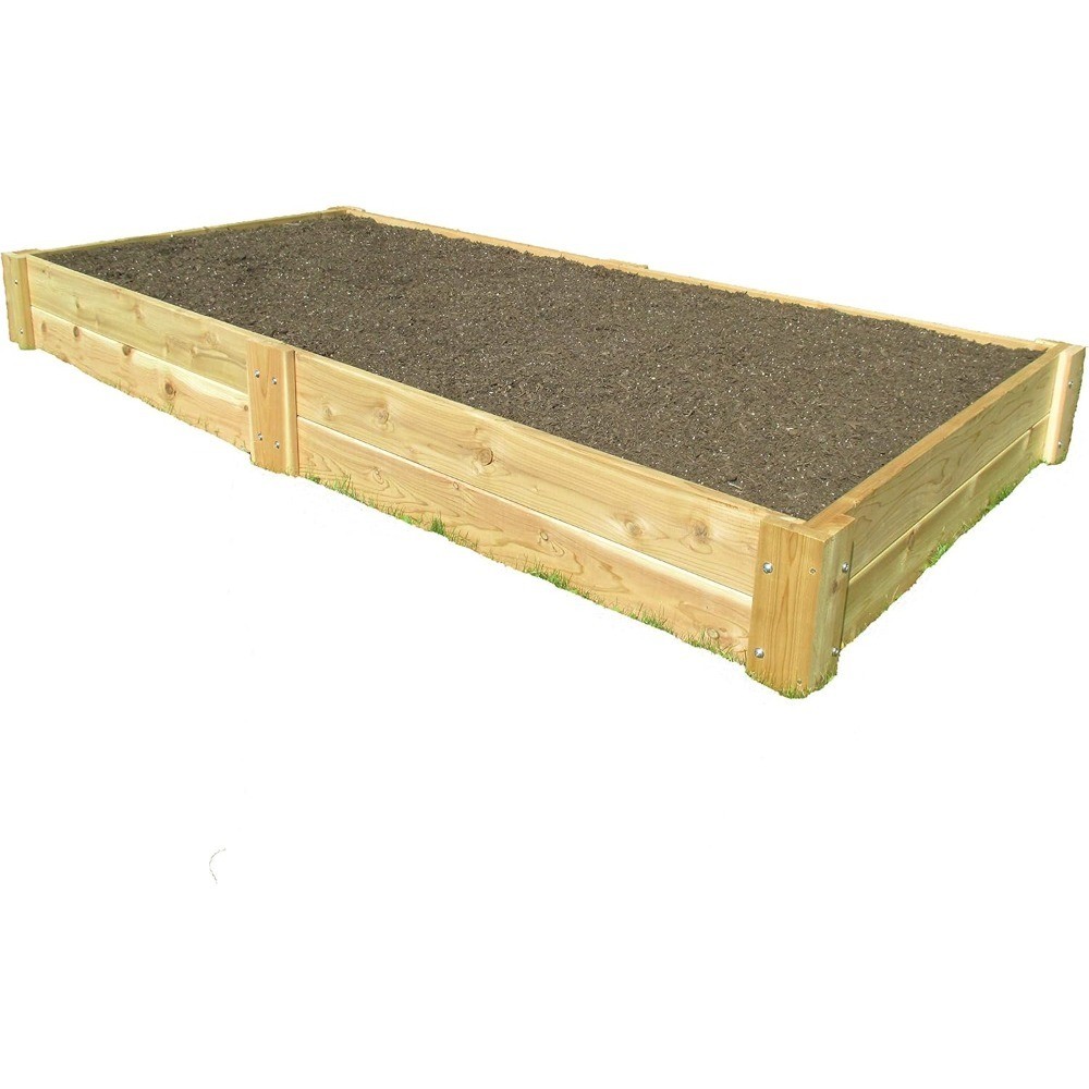 Premium Raised Garden Bed 4x8 Feet 11 Inch Height Natural Wood Planter Box