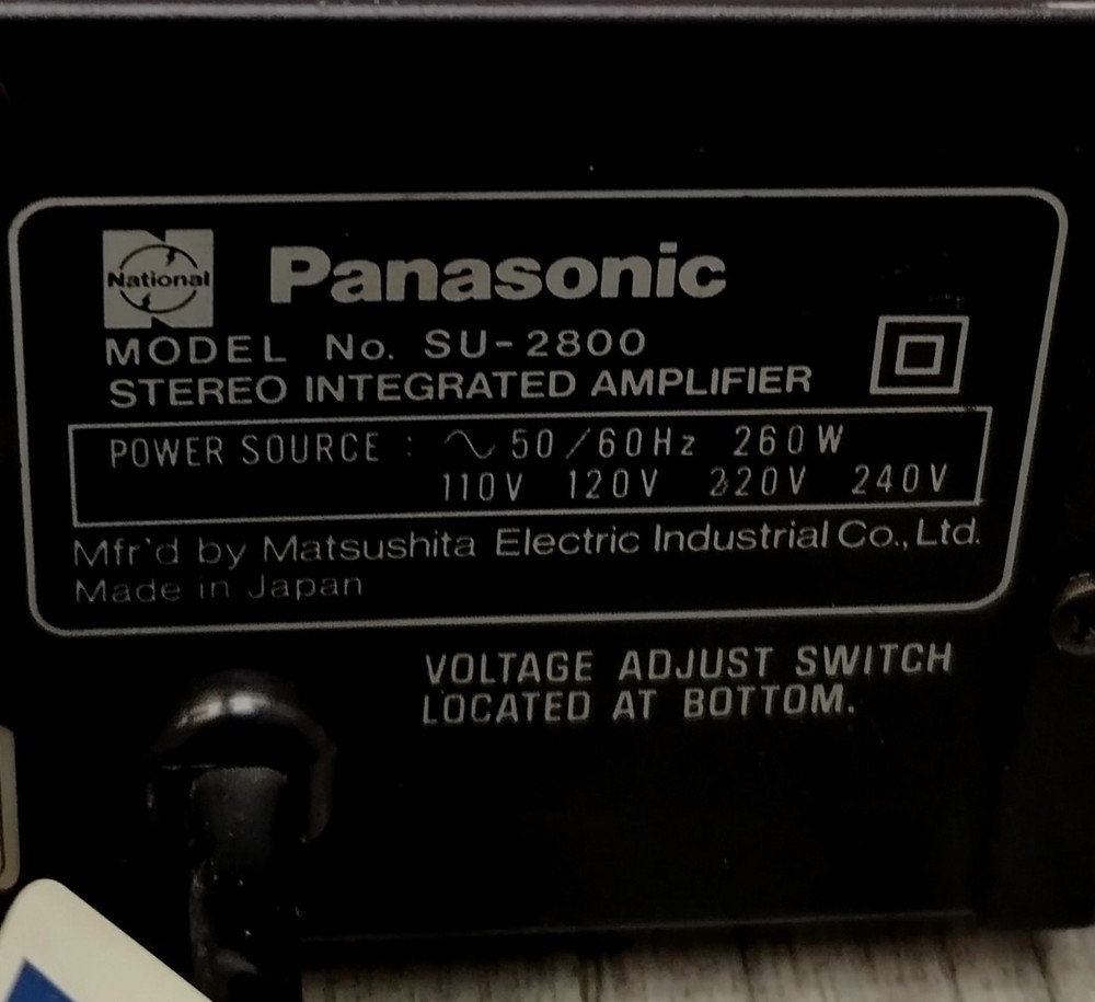 Panasonic SU-2800 Stereo Integrated Amplifier - Black