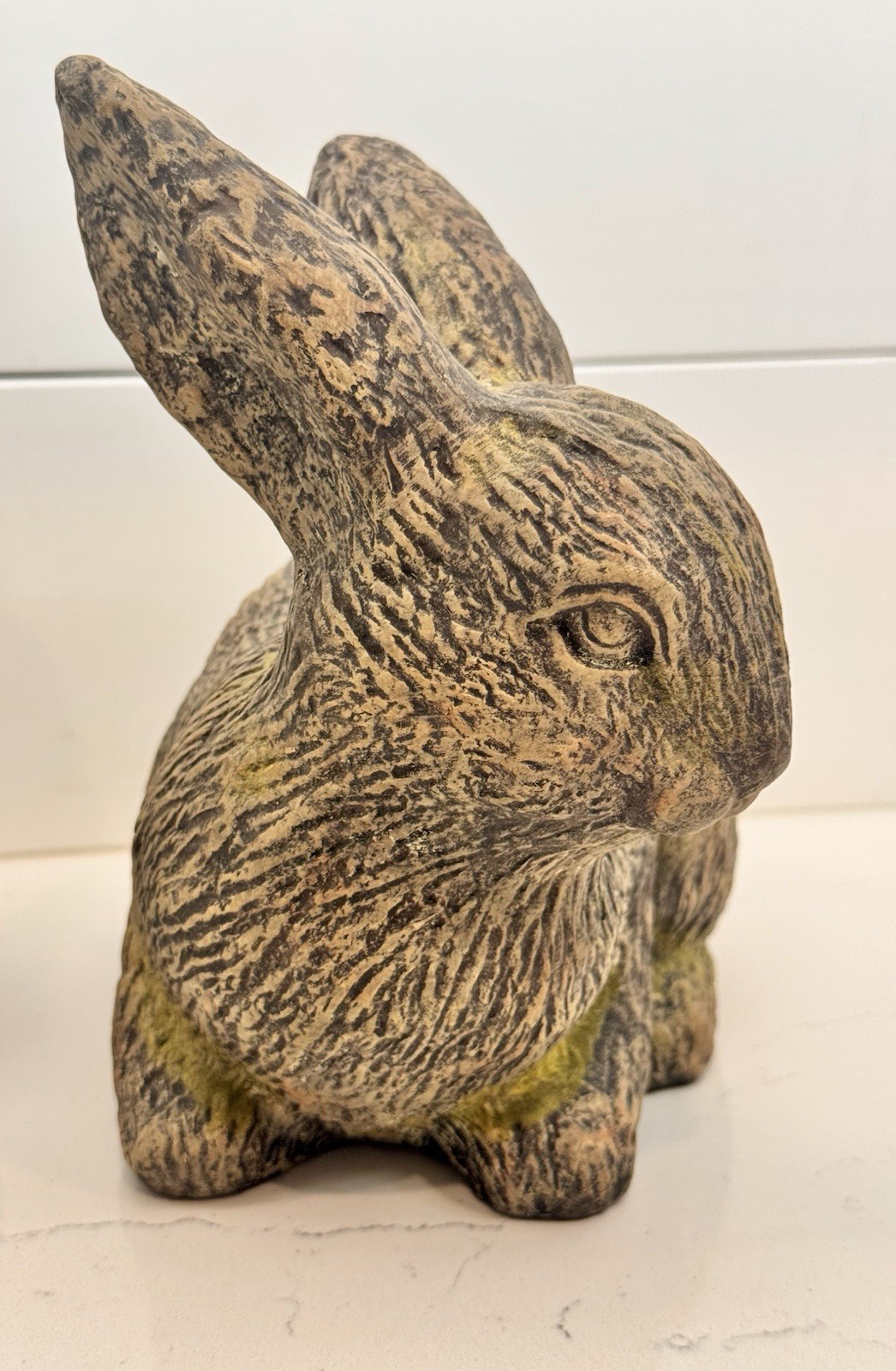 Adorable Pair Of Pier 1 Terracotta Pottery Statue Rabbits/Bunnies Farmhouse Chic