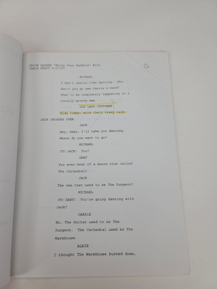 UNION SQUARE / George McGrath 1997 TV Script, Jazzmun "Enjoy Your Haddock"