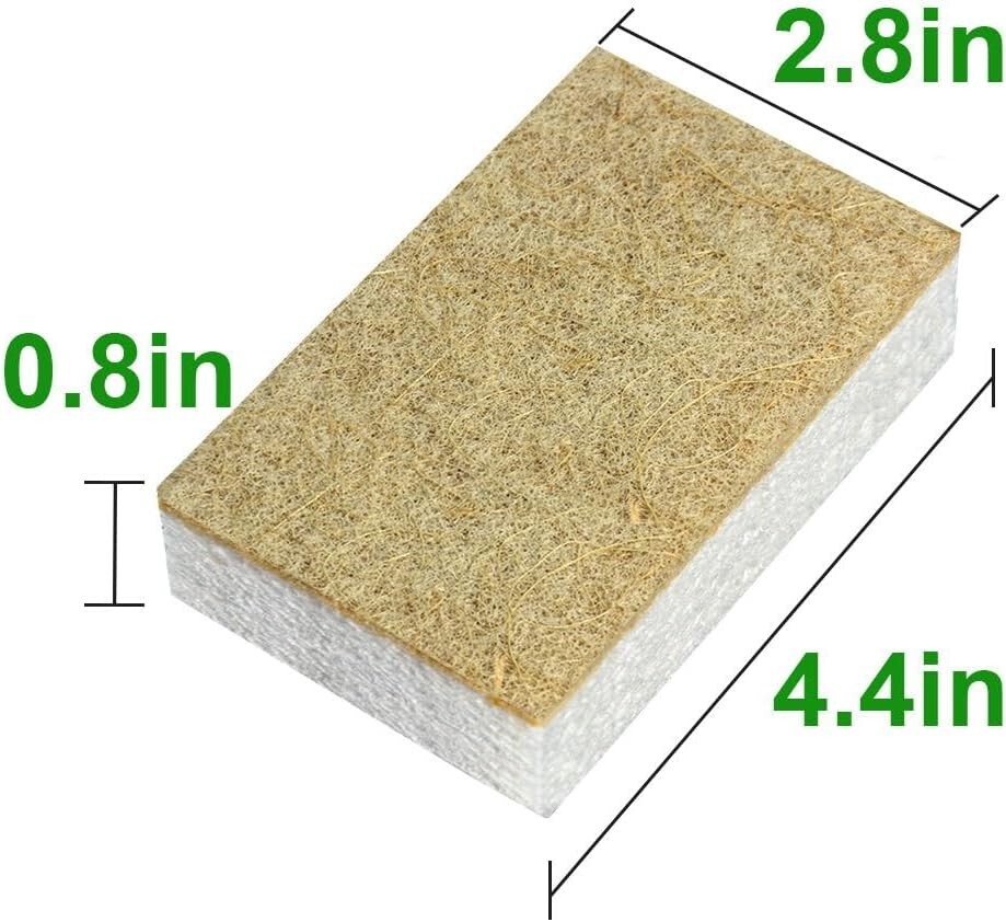 Biodegradable Natural Kitchen Sponge 12Pk Compostable Cellulose Coconut Scrubber