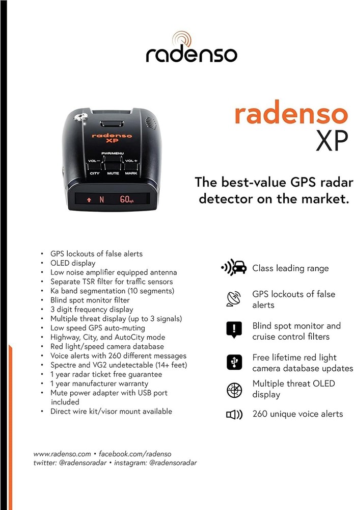 XP Radar Detector with OLED Display & GPS Lockout - Ready to Use Safety Solution