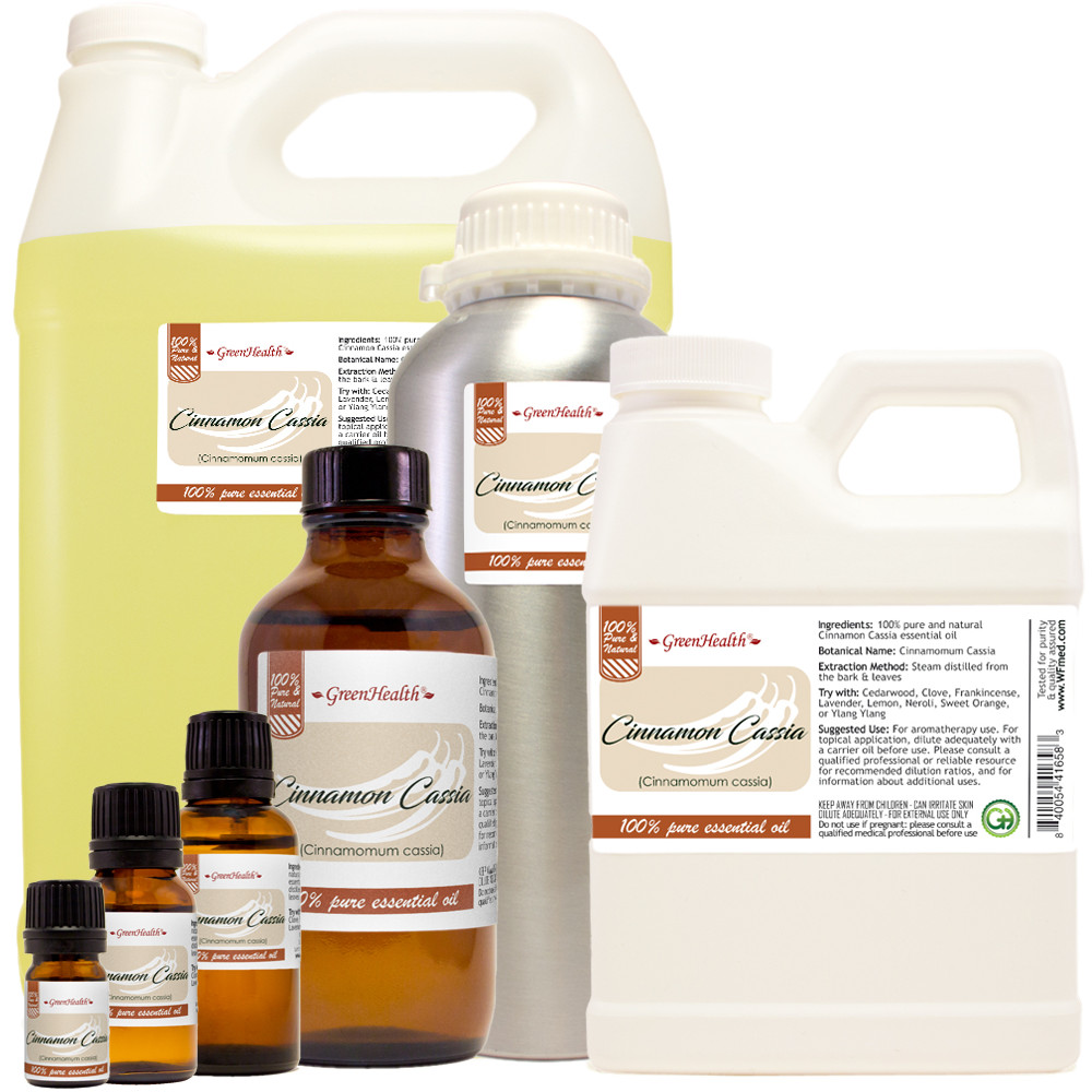 GreenHealth Cinnamon (Cassia) Essential Oil 100% Pure Many Sizes Free Shipping