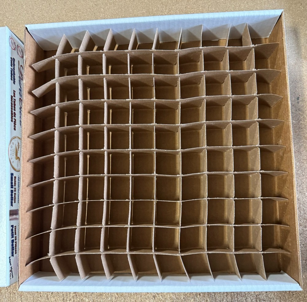 5 EMPTY DuraClear Small Dollar Coin Tube Boxes with inserts - NEW