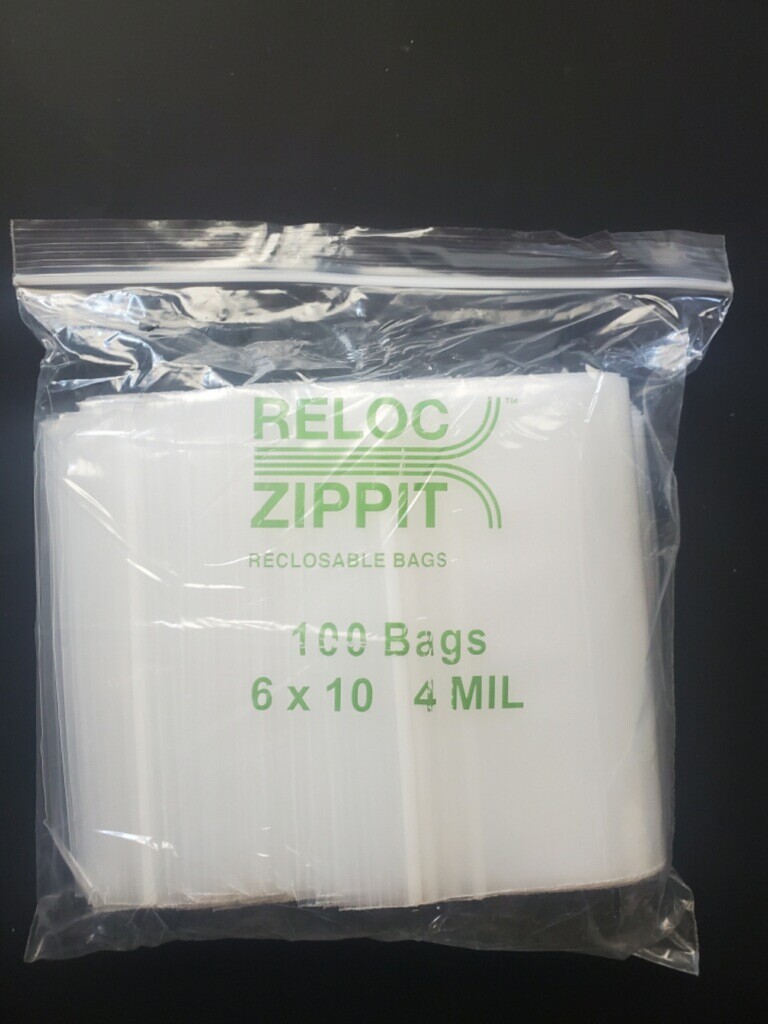 2x3 to 24x24 Clear HD Reloc Zippit Lock Seal Top Reclosable Zip-lock Bags 4Mil