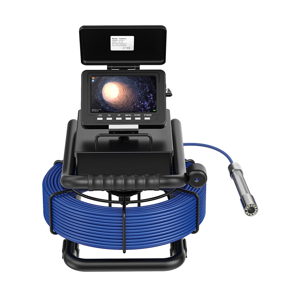 20M Pipe Inspection Camera with 512Hz Transmitter Sewer Camera Self Leveling 5"