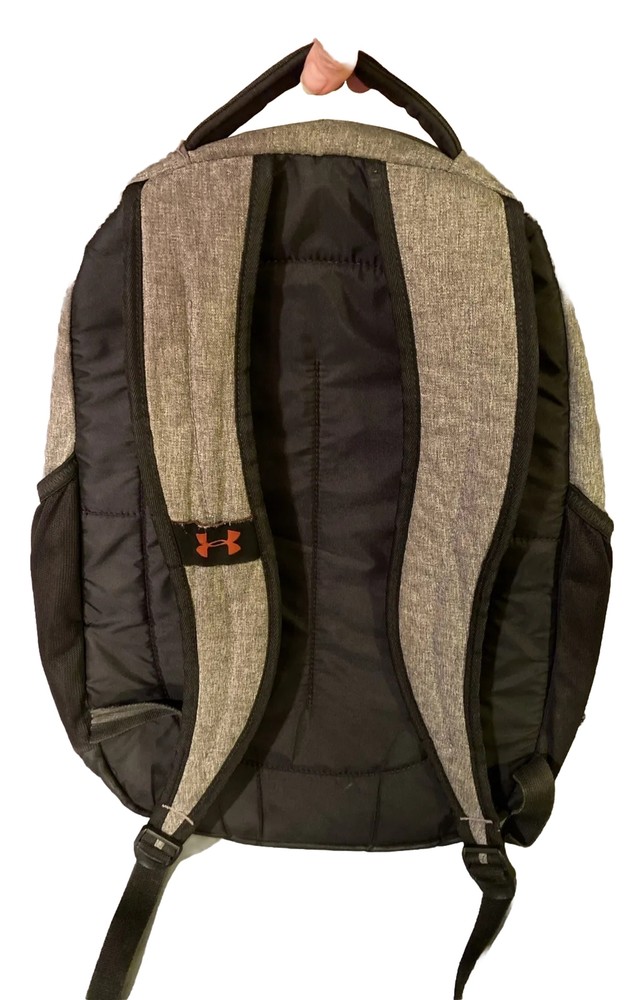 Under Armour Hustle 4.0 Backpack Graphite Heather & Stadium Red Water Resistant