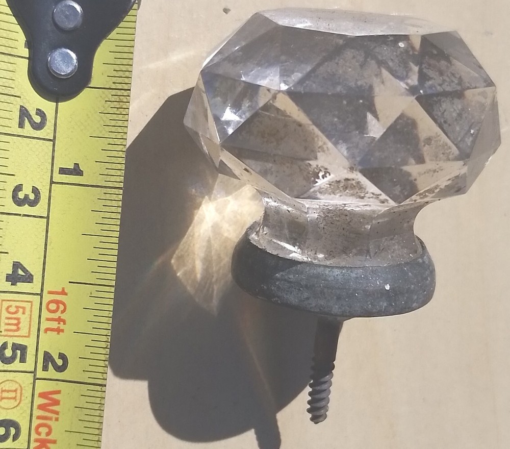 Vintage Old Antique Glass Stopper Screw Thread Handle