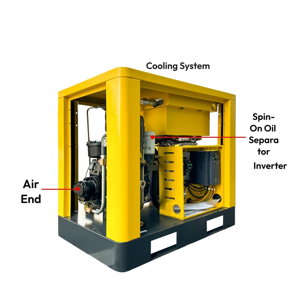 208-230V Variable Frequency Rotary Screw Air Compressor 10HP/7.5KW 3phase 39CFM