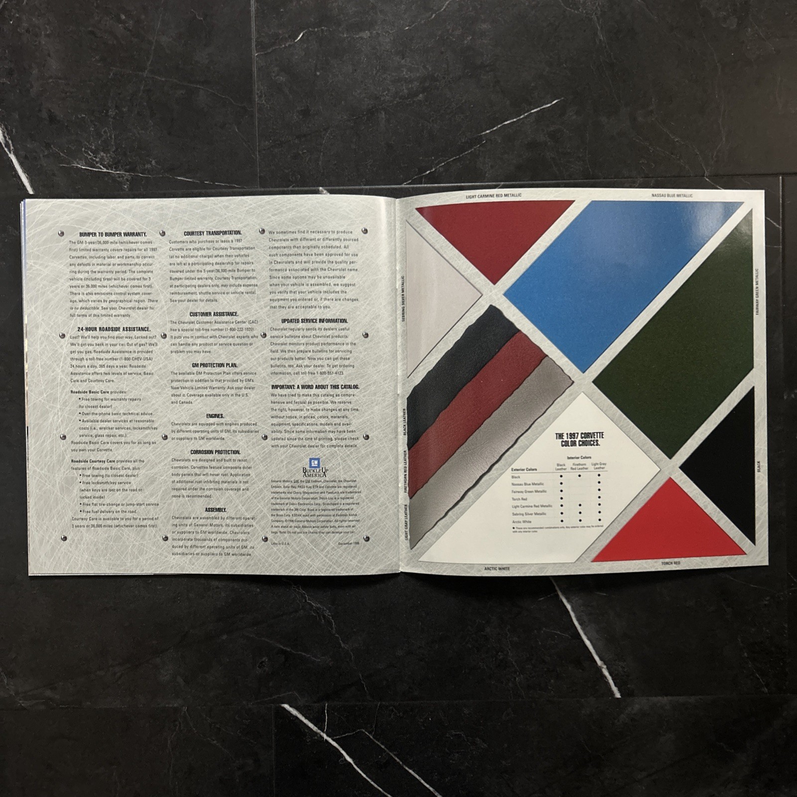 1997 ORIGINAL Chevrolet C5 Corvette Dealer Deluxe Sales Brochure Printed Dec. 96