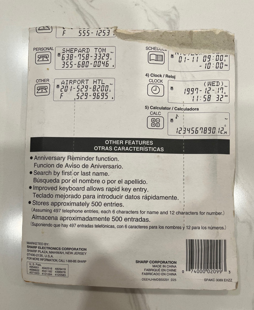 Sharp EL-6420 Electric Organizer 8KB