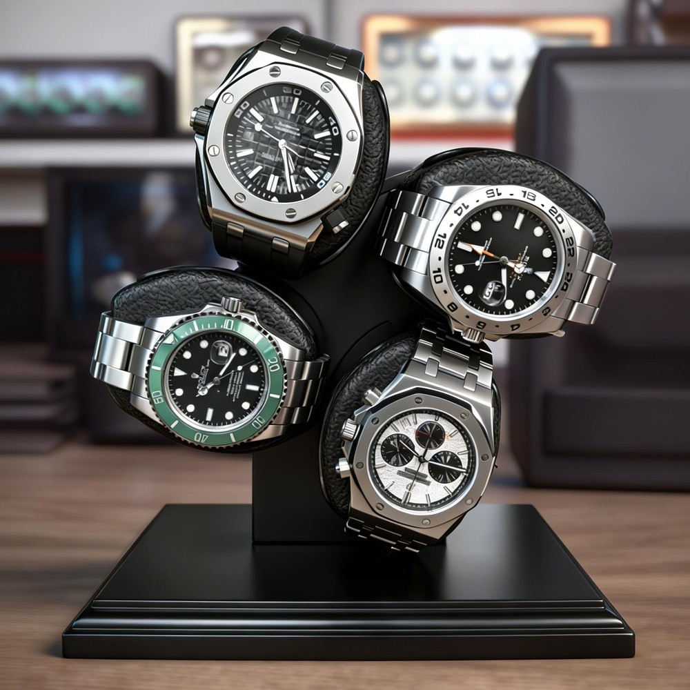 FRUCASE 4 Watch Winder for Automatic Watches Box Black