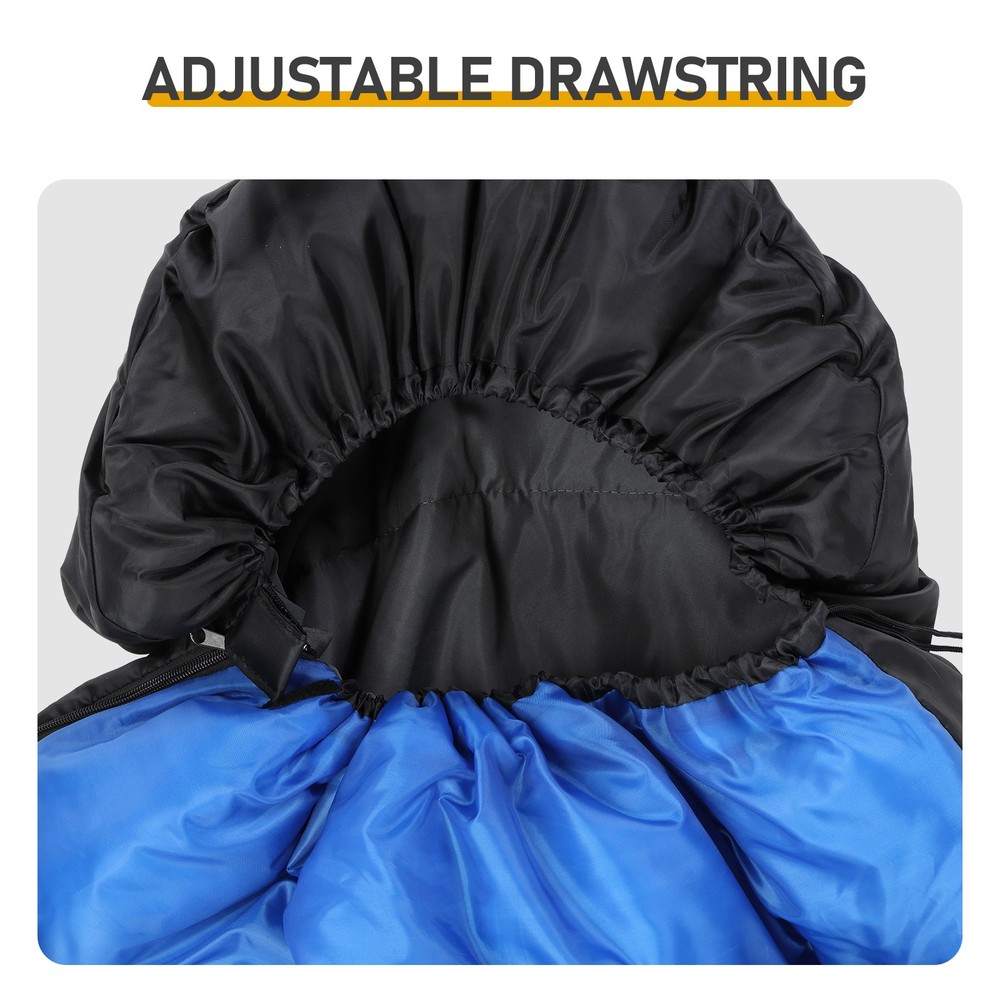 Blue Rectangular Heated Sleeping Bag,USB‑Powered HeatingPads,Waterproof,210×85cm
