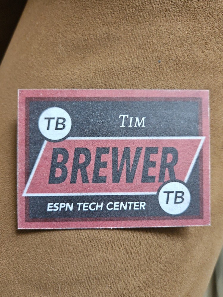 Tim Brewer Custom Signed Card - ESPN Tech Center