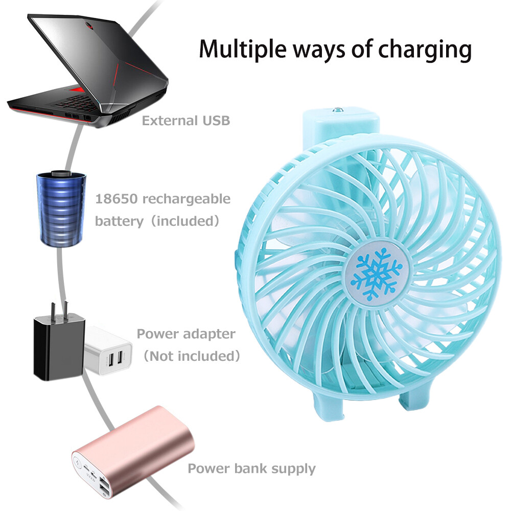 Portable Rechargeable Fan Mini Handy Fan Pocket Size Air Cooler USB w/ Battery