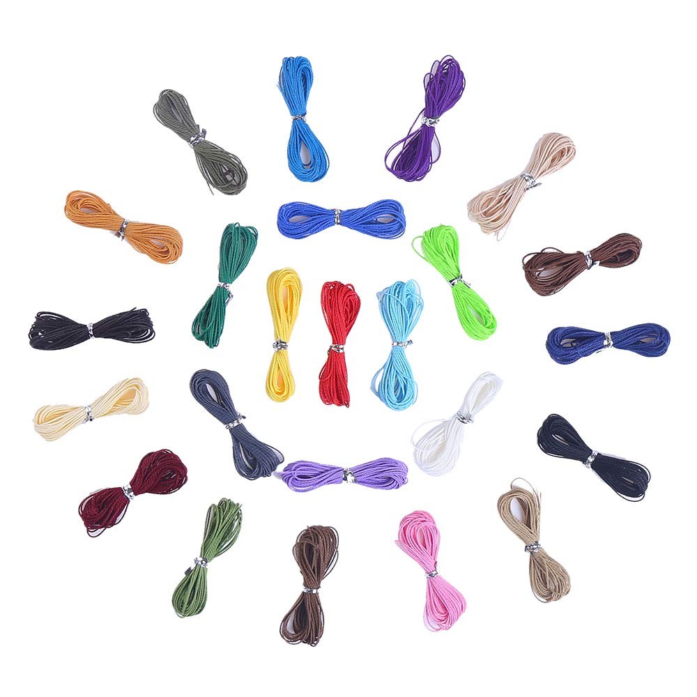 1mm Polyester Waxed Cord String Macrame 131 yards, 24 Colors-131 Yards