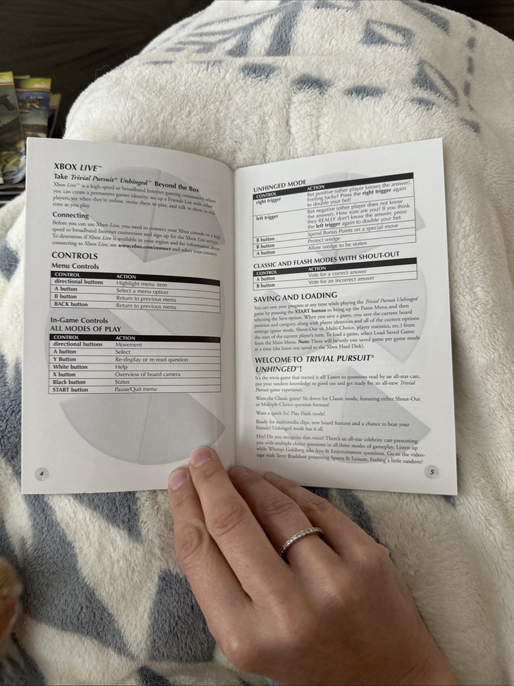 XBOX Manual Only Trivia Pursuit Unhinged