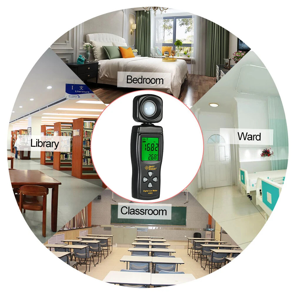 SMART SENSOR Mini Digital Lux Meter Handheld Illuminometer Luxmeter 0-200000 Lux