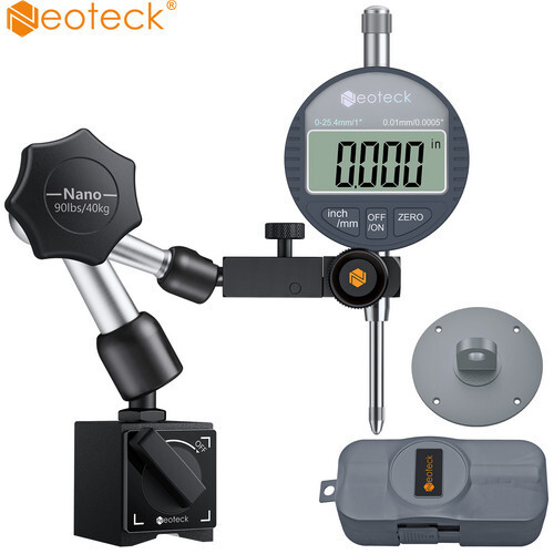 Neoteck Dial Indicator with Magnetic Base 0-1" Gauge Test Indicator 0.0005"
