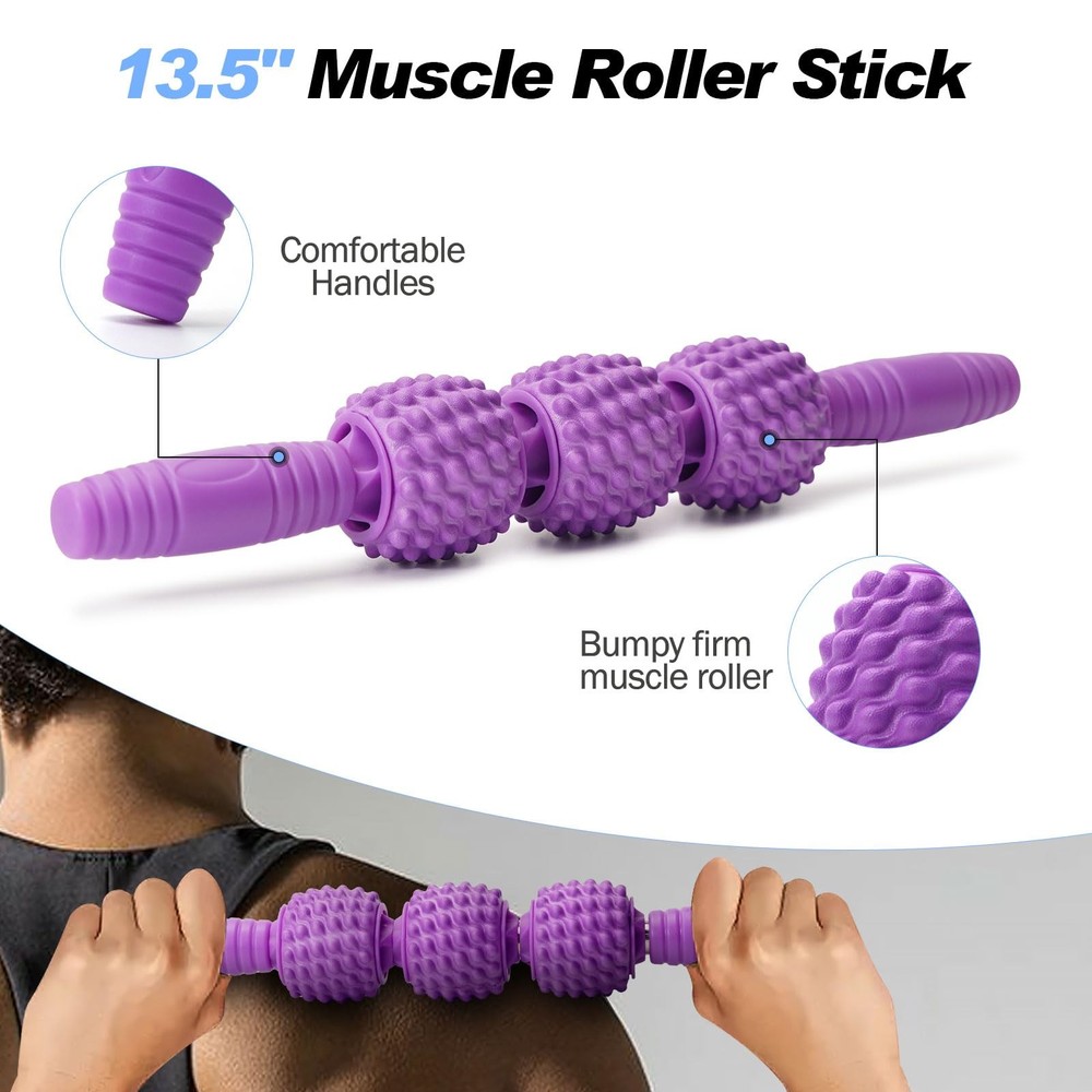 5 in 1 Foam Roller Set Trigger Point Foam Roller, Massage Roller Stick, Massa...