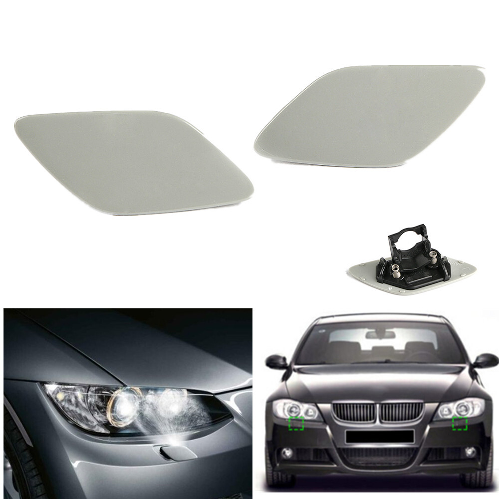 Pair Front Bumper Headlight Washer Cover Cap For BMW E92 Coupe E93 Convertible