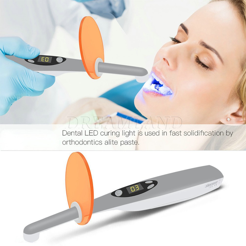 Dental LED Light Cure Lamp Cordless 3Second Fast Curing Light 2 Modes