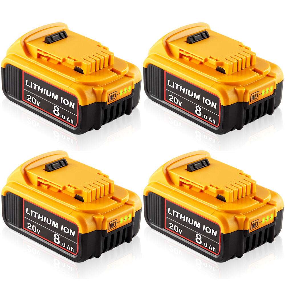 Pack For DeWalt 20V 20 Volt Max XR 8.0AH Lithium Ion Battery DCB206-2 DCB205-2