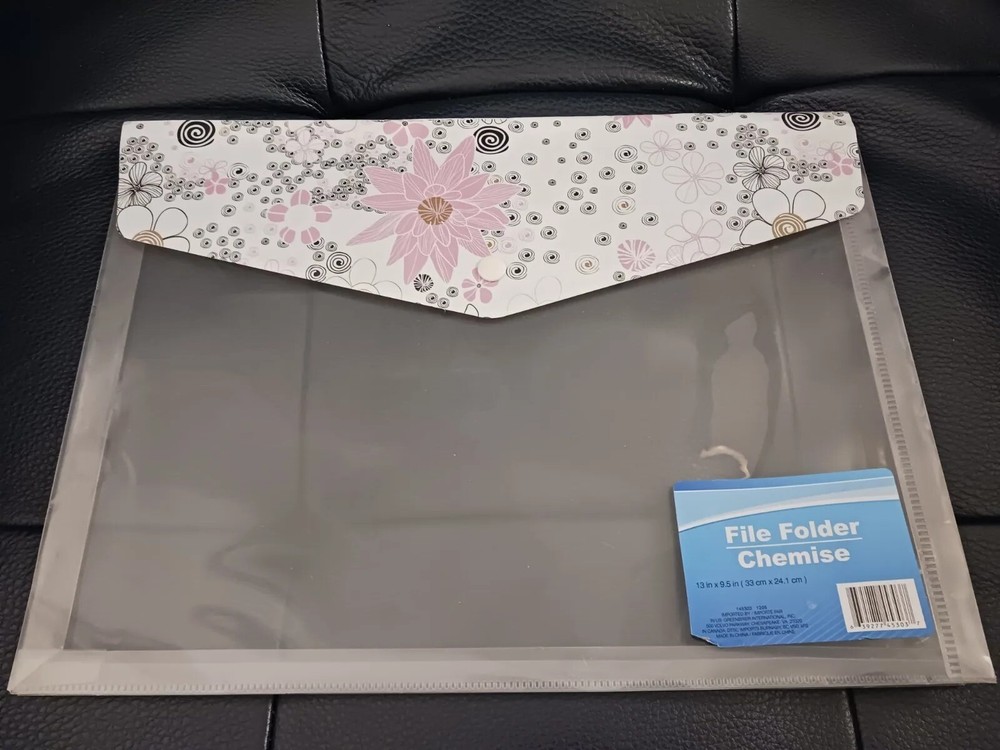 Floral Flap, Document Envelope/Protector, File Folder, 13x9.5, Snap Closure