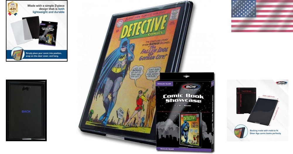 Modern 1 Pack Comic Book Frame - Rectangular Wall Mount Display for Collectors
