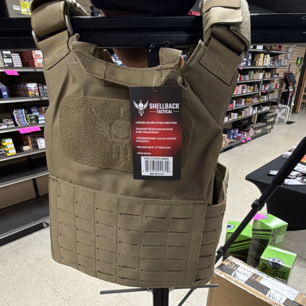 Shellback Tactical Shield 2.0 Plate Carrier Coyote Adjustable Modular SBT-9011-…