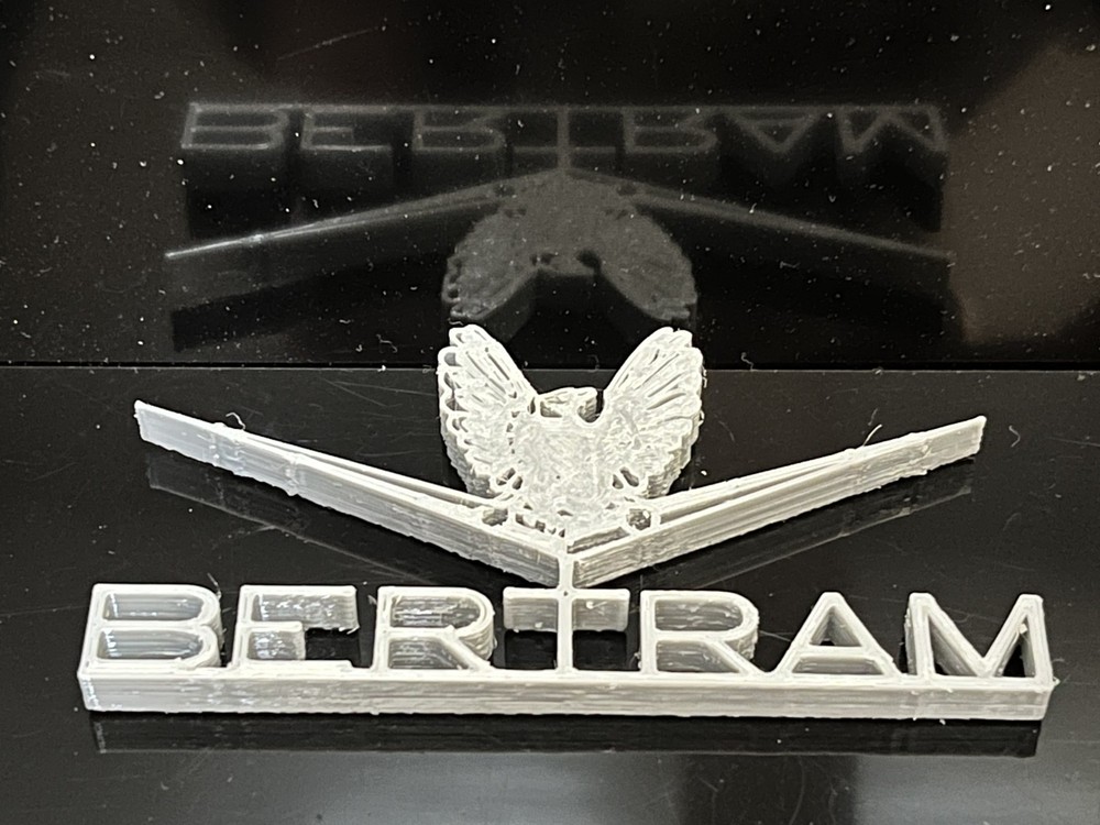 Single Plastic Bertram Exterior Emblem (Early Type) 3d Printed