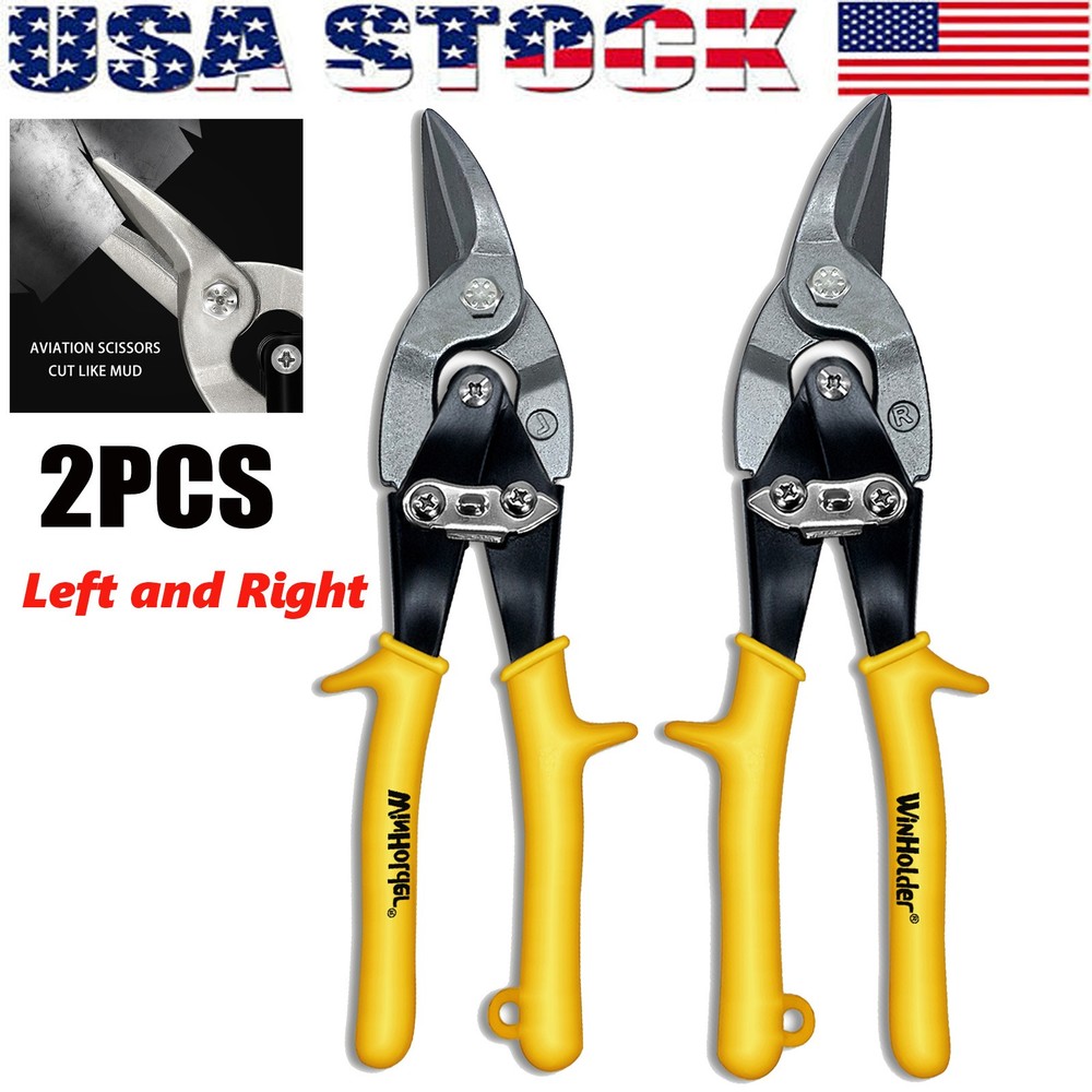 2Pcs Aviation Snip Set -Left and Right Cut Offset Tin Cutting Shears New