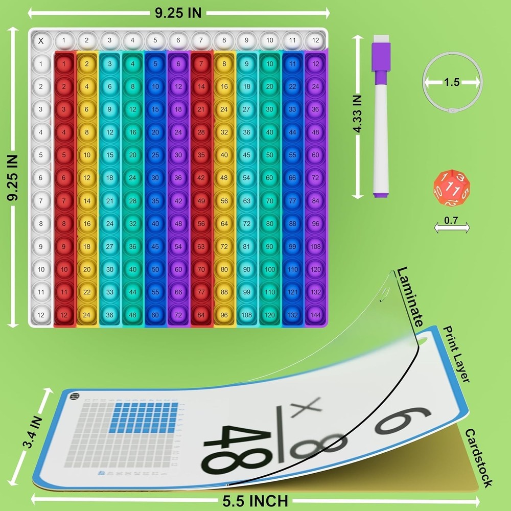 Multiplication Flash Cards + Multiplication Chart - Math Manipulatives Fact C...