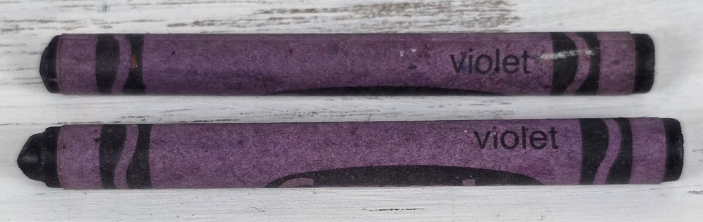 (2) Vintage Binney & Smith Violet Crayons