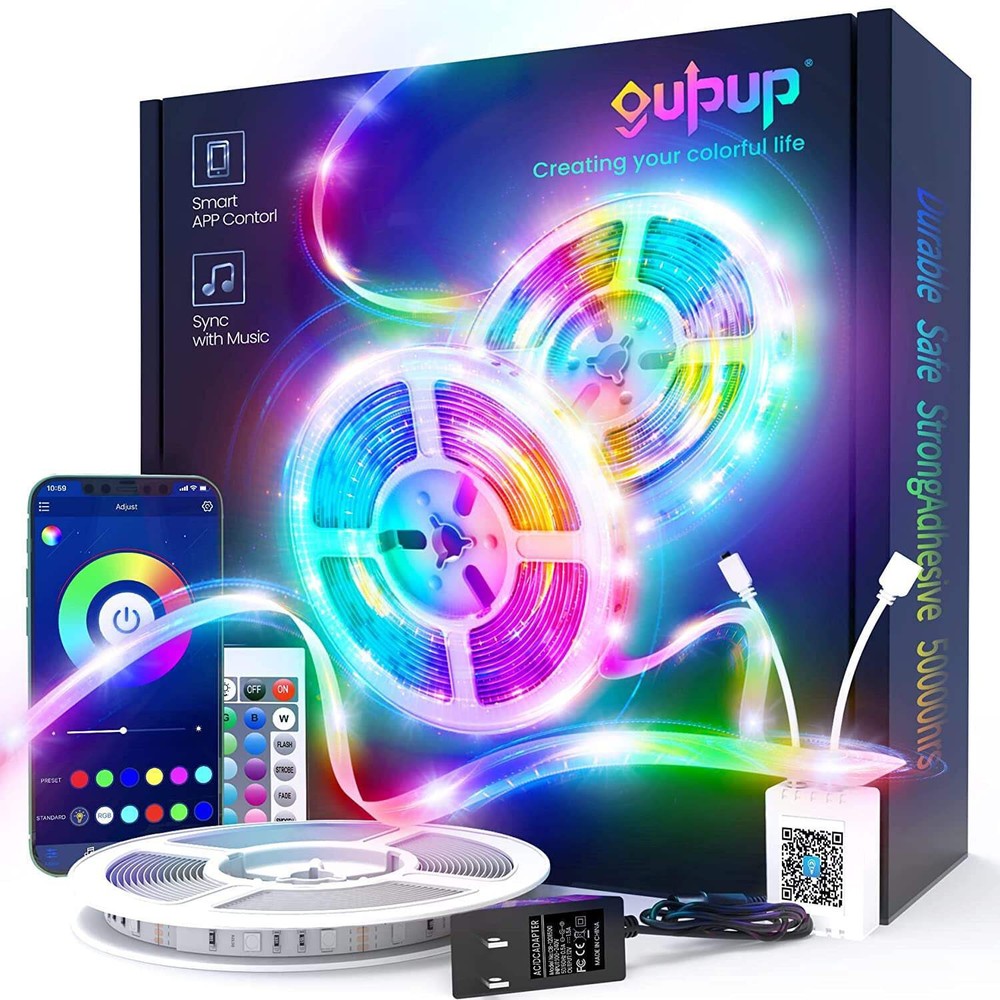 50 FT Bluetooth LED Strip Lights with Music Sync
