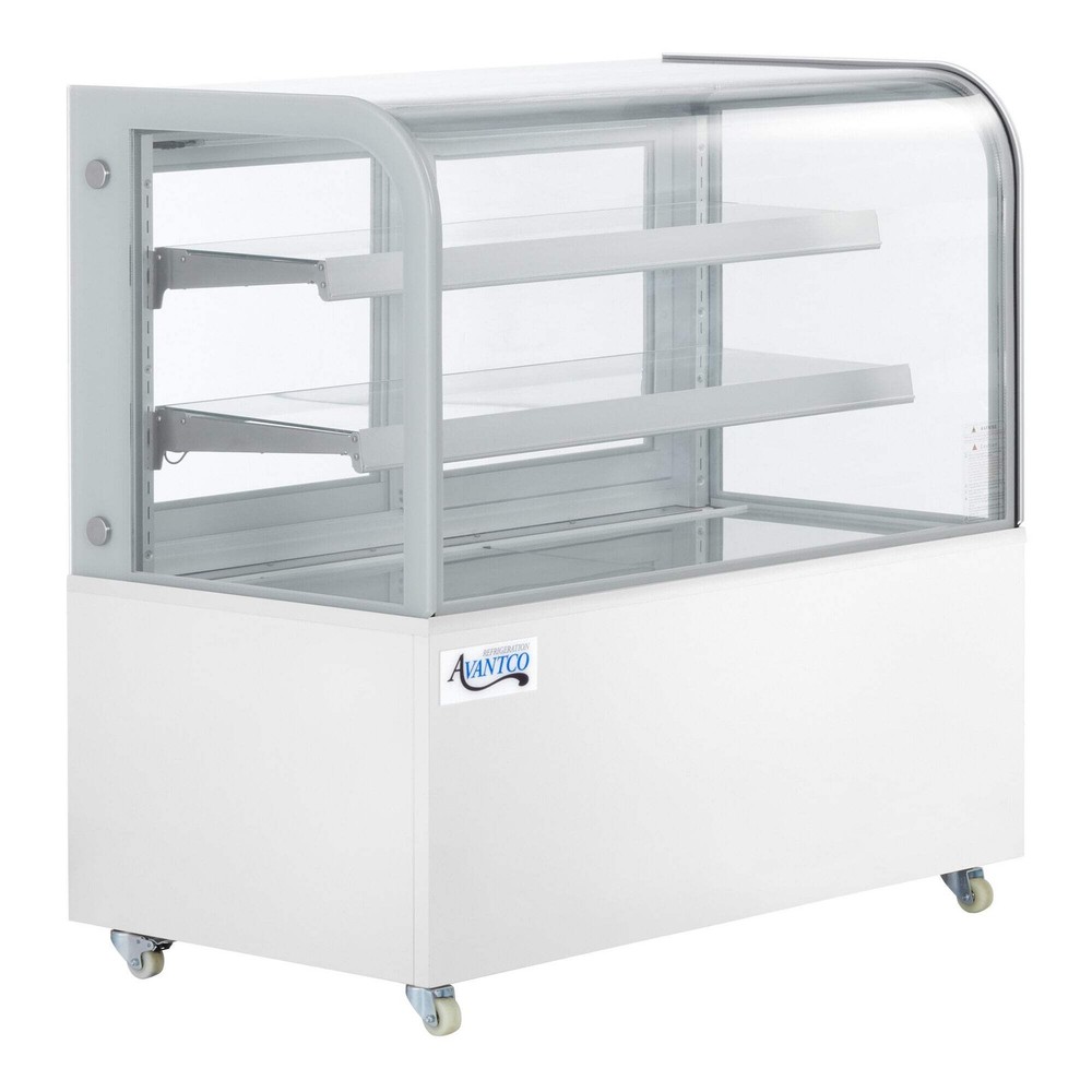 48" Curved Glass White Refrigerated Bakery Display Case