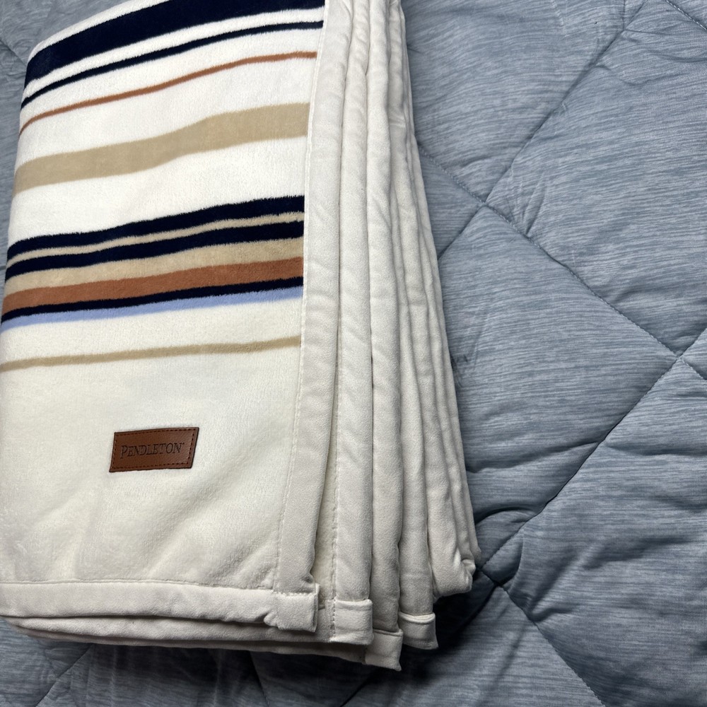 Pendleton Reversible Plush Throw-50x70in Savanna Stripe 100% Polyester
