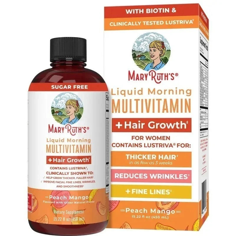 Mary Ruth’s Liquid Morning Multivitamin + Hair Growth Peach Mango 15.22OZ