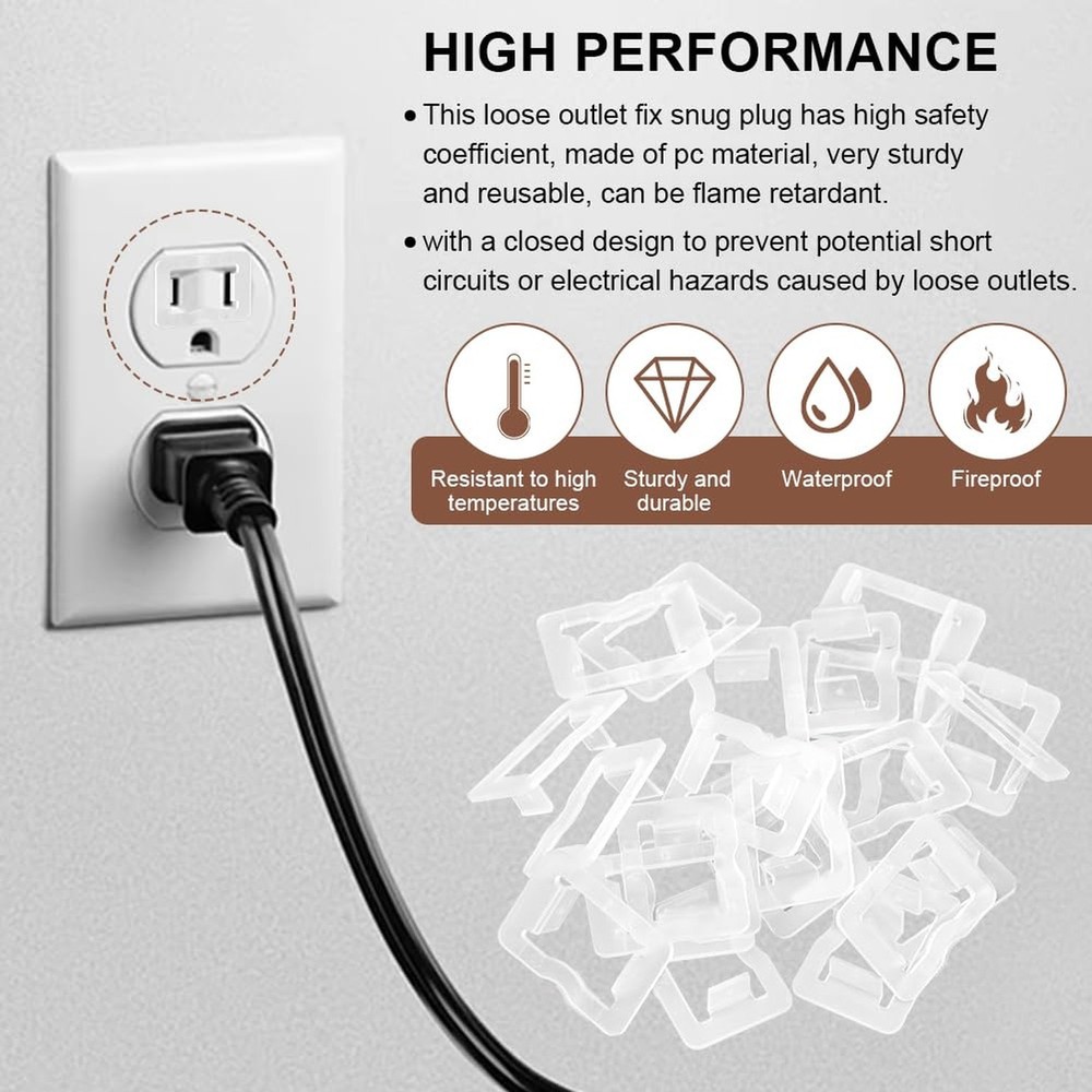 24 Pcs Loose Outlet Fix Plug, Wall Socket Fixer, Transparent Loose Socket Ins...