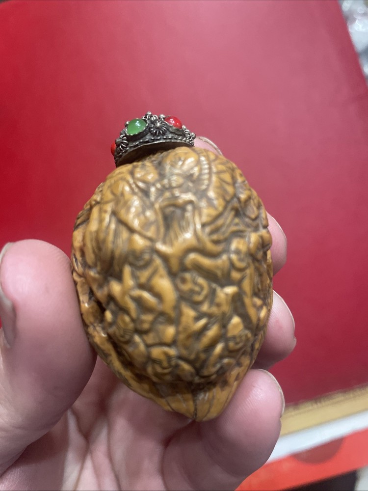 Hand Carved Walnut Snuff Box