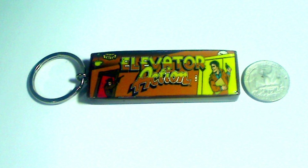 Elevator Action Arcade Marquee Coin Door Keychain