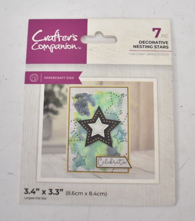 Crafters Companion Papercraft Die Elements Application Decorative Nesting Stars