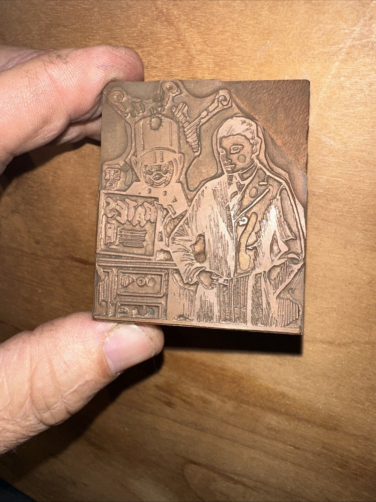 Printing Block ( RATES??? ) Dry Cleaning Block. Copper Face