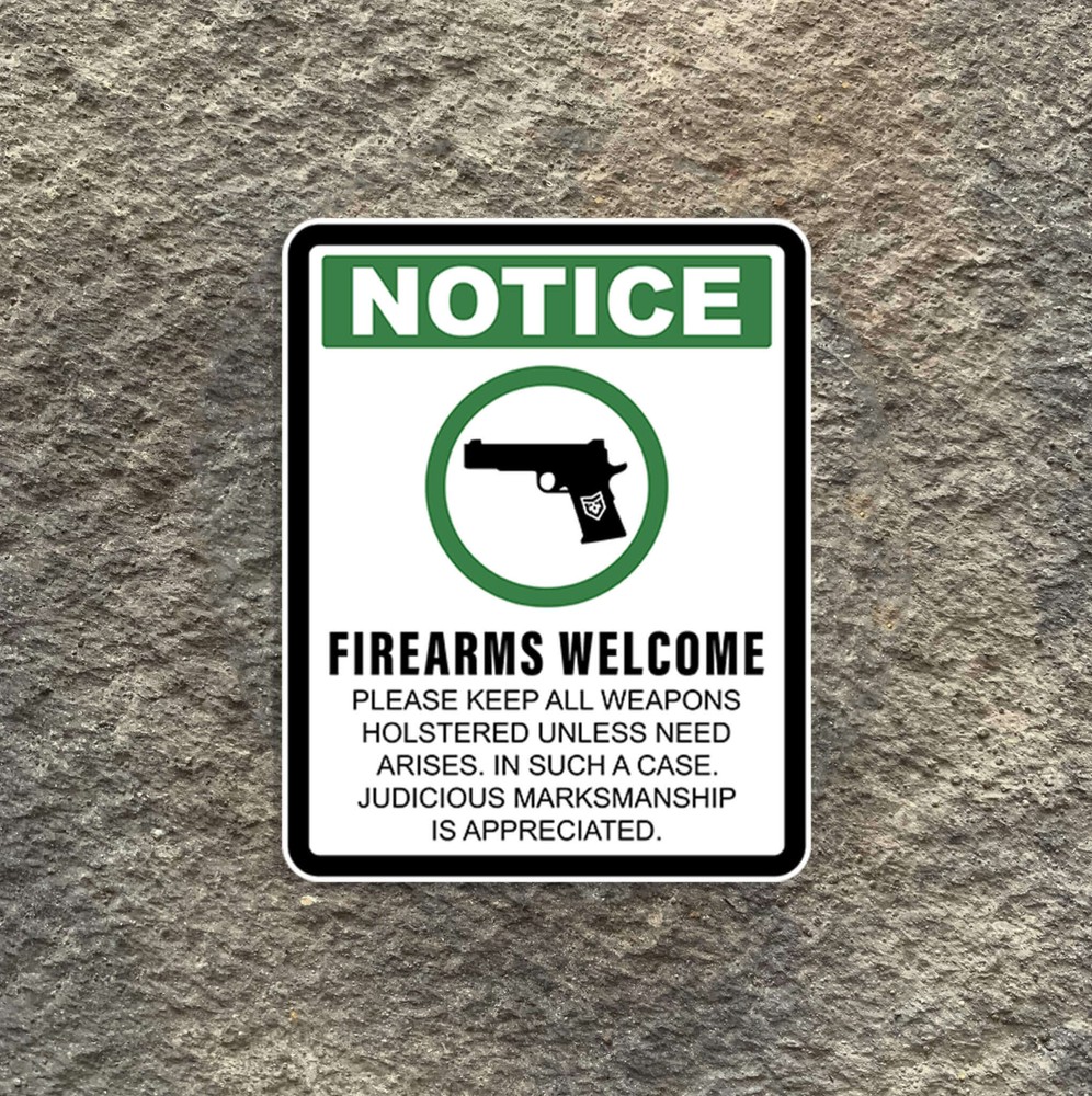 Firearms Welcome Vinyl Decal