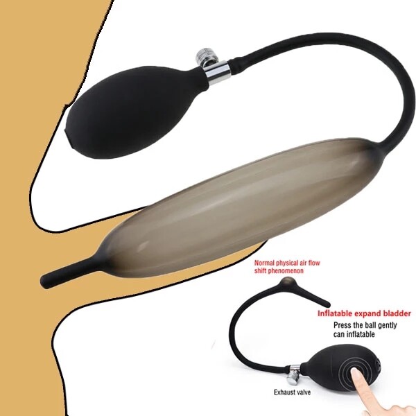 Men Silicone Inflatable insert Plug ring Stretcher Sounding Stretcher with Pump