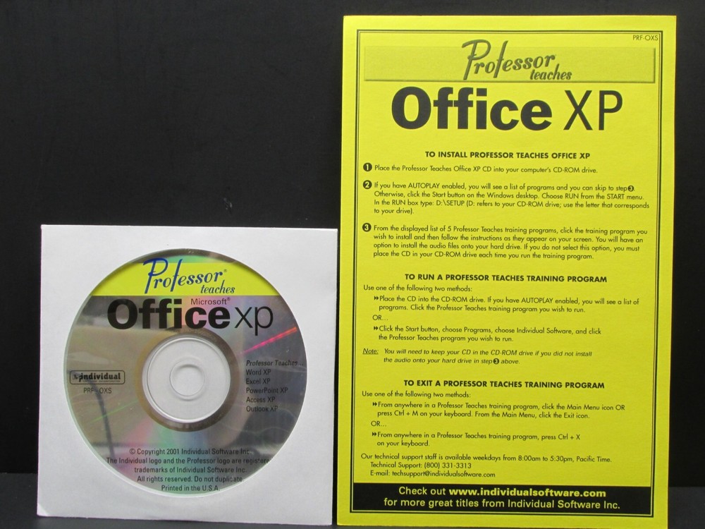 Professor Teaches Office XP, PC, CD-ROM, Windows 98 / ME / 2000, Never Used