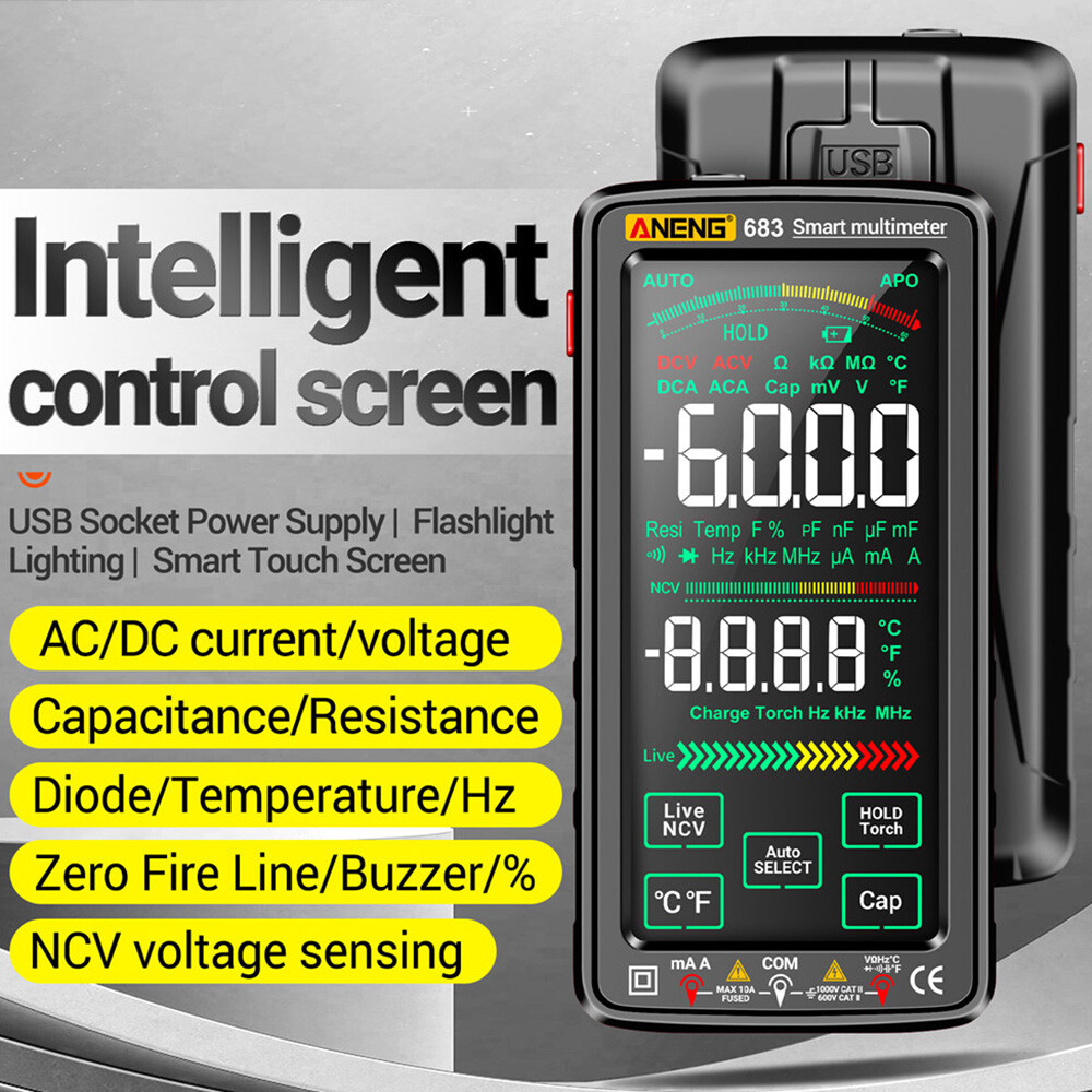 ANENG 683 682 681 Smart Digital Multimeter AC/DC Capacitance Meter Diode Tester