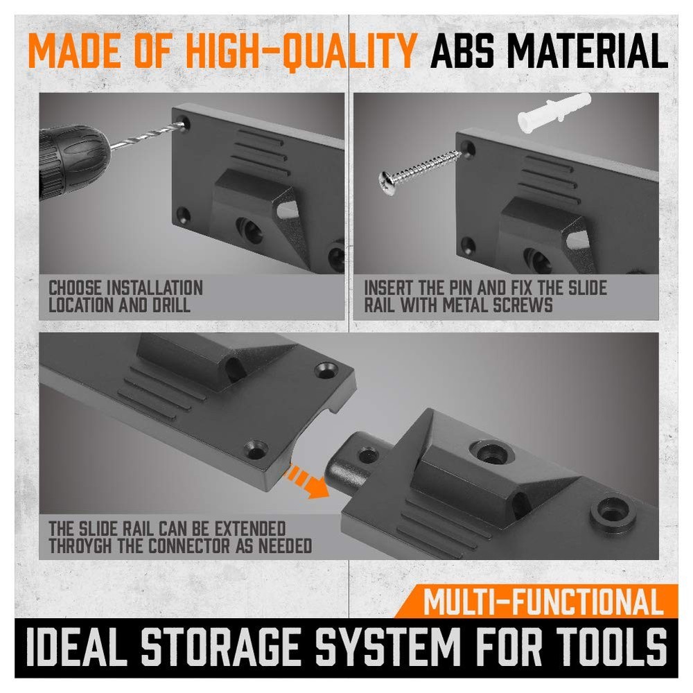 64 Inch Adjustable Storage System, Wall Mount Tool Organizer, Tool Hangers fo...