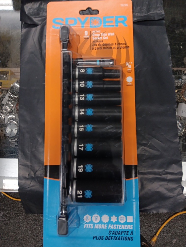 NEW/SEALED Spyder Deep Thin Wall Socket Set 9Pc 19705 FREE SHIPPING